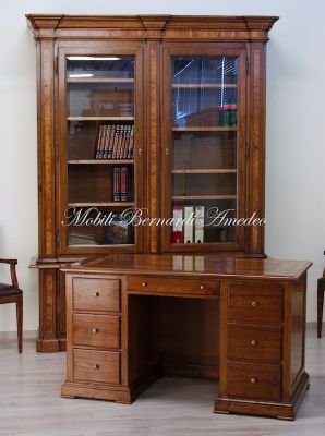 Classic style inlaid study desk handcrafted in solid wood